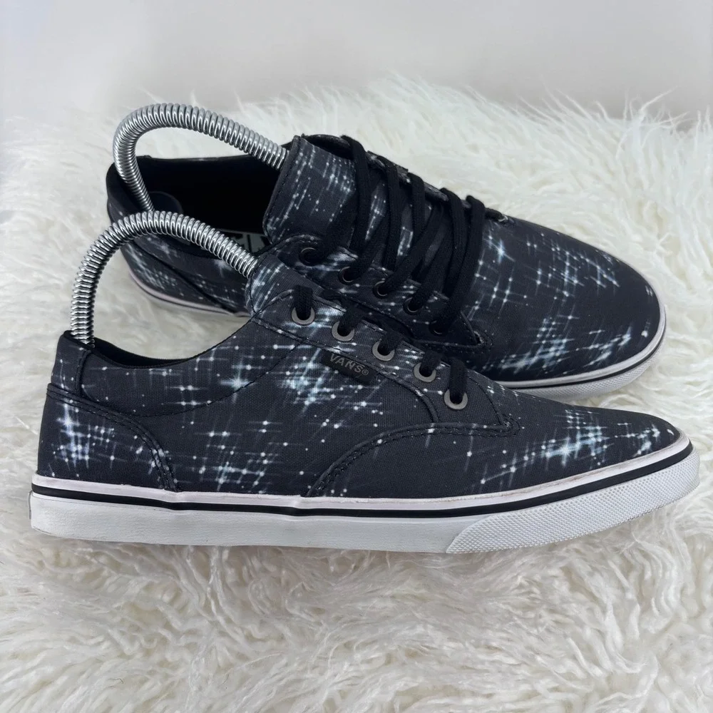 Vans Winston Low Women Black Shooting Stars‎ Lace Up Sneakers Shoes Size 8